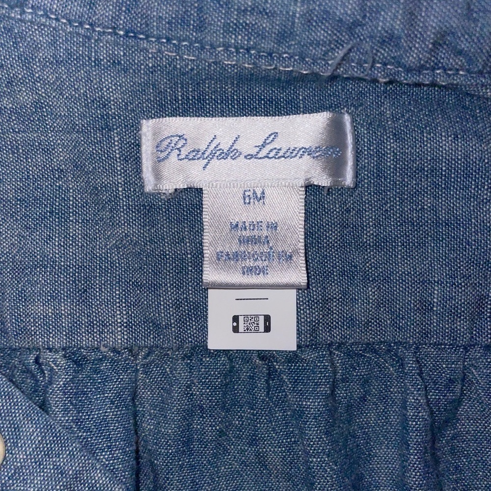 Ralph Lauren Baby Chambray Denim Shirt Dress size 6 months - Picture 4 of 4
